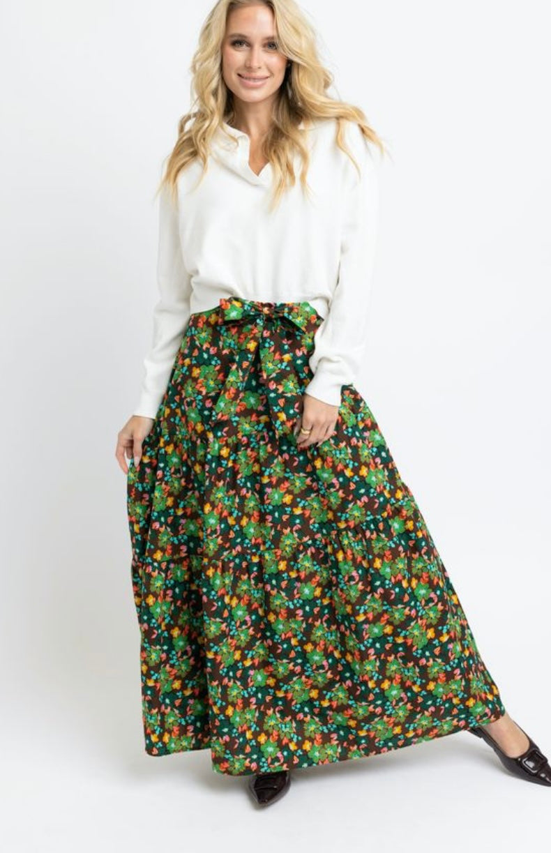 Karlie Floral Tie Maxie Skirt