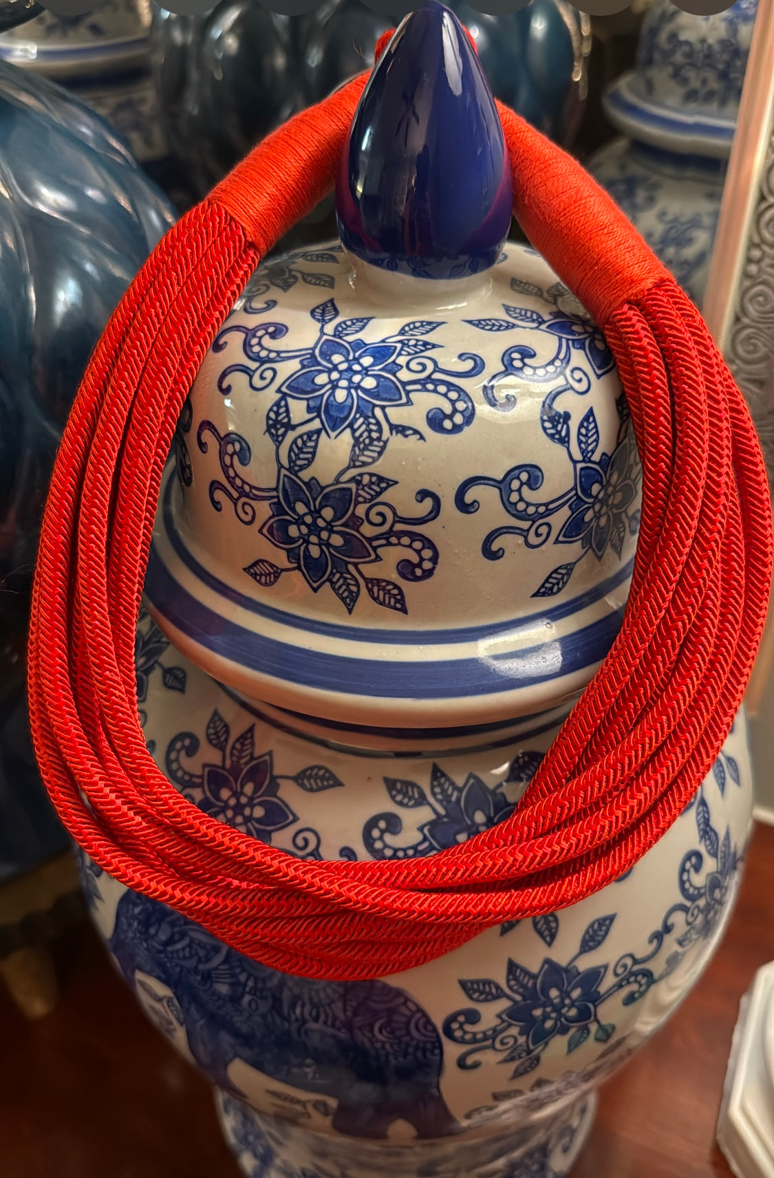 Multi Strand Rope Necklace Red