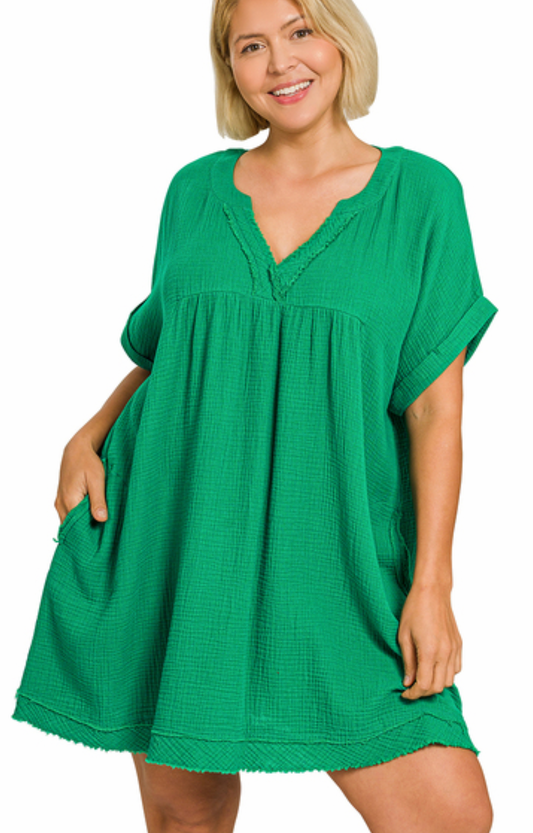 The Gauze Dress K Green