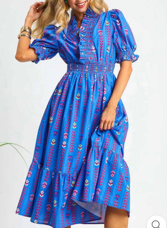 The Devyn Dress Blue Mix