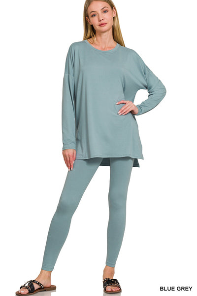 Long Sleeve Set Blue Grey