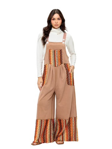 Overall Boho Mocha/Orange