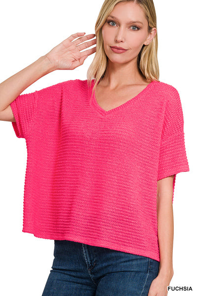 The Ella Top Fuchsia