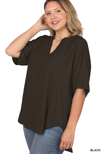Black V Neck Blouse