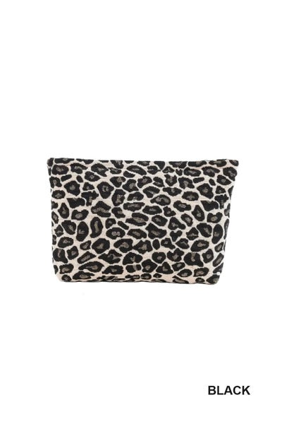 Leopard Cosmetic Clutch Bag Black
