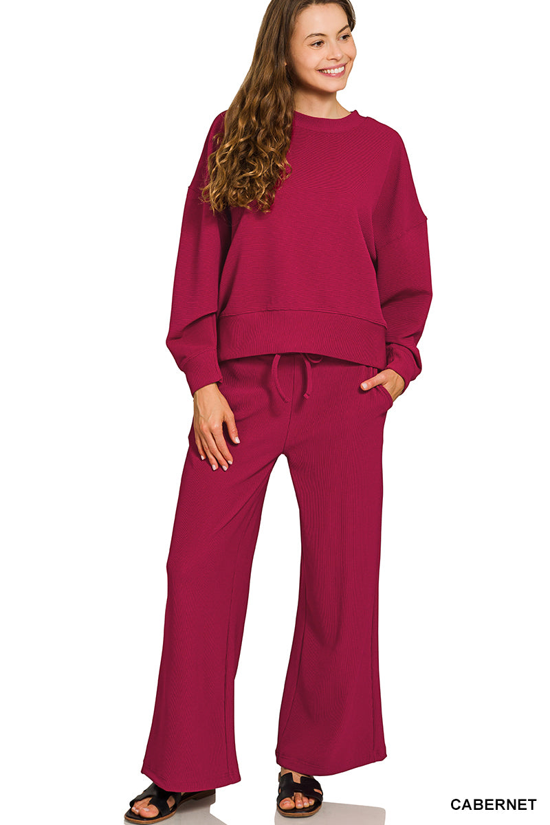 The Marissa Pant Set Cabernet