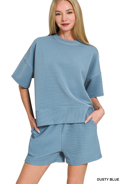 The Blair Short Set Dusty Blue
