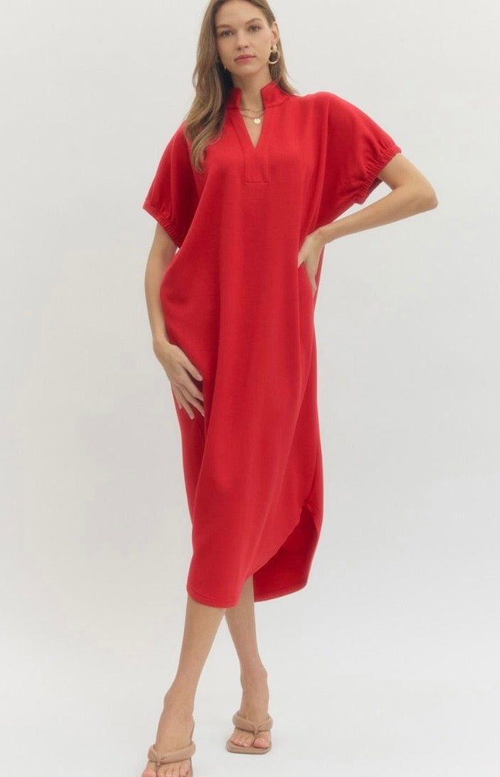 Sunday Brunch Dress Red