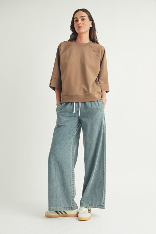 Crew Neck Raglan Pullover with Jogger Pants