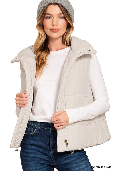 Beige Puffer Vest