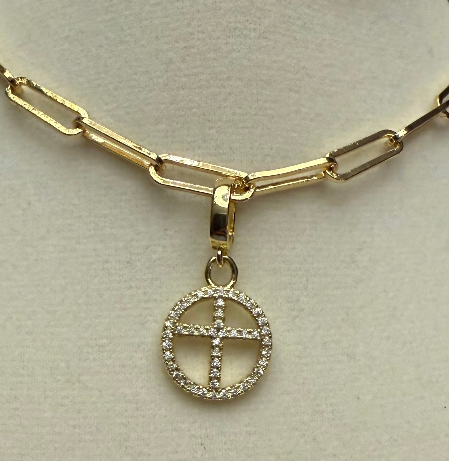 Cross Charm with Stones