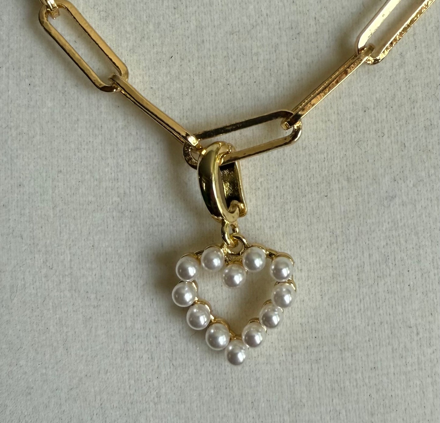 Pearl Heart Charm