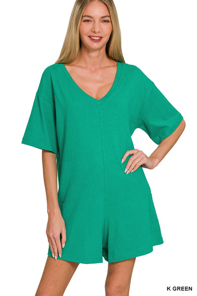 The Madison Romper Green