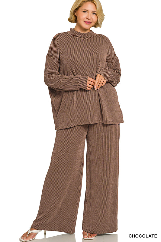 Thea Pant Set Plus Brown