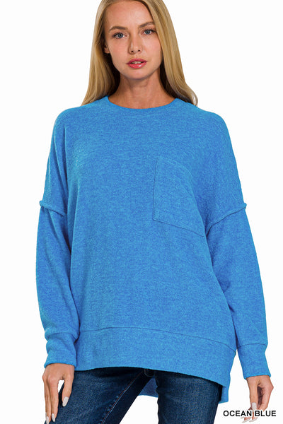 Brushed Melange Sweater Blue