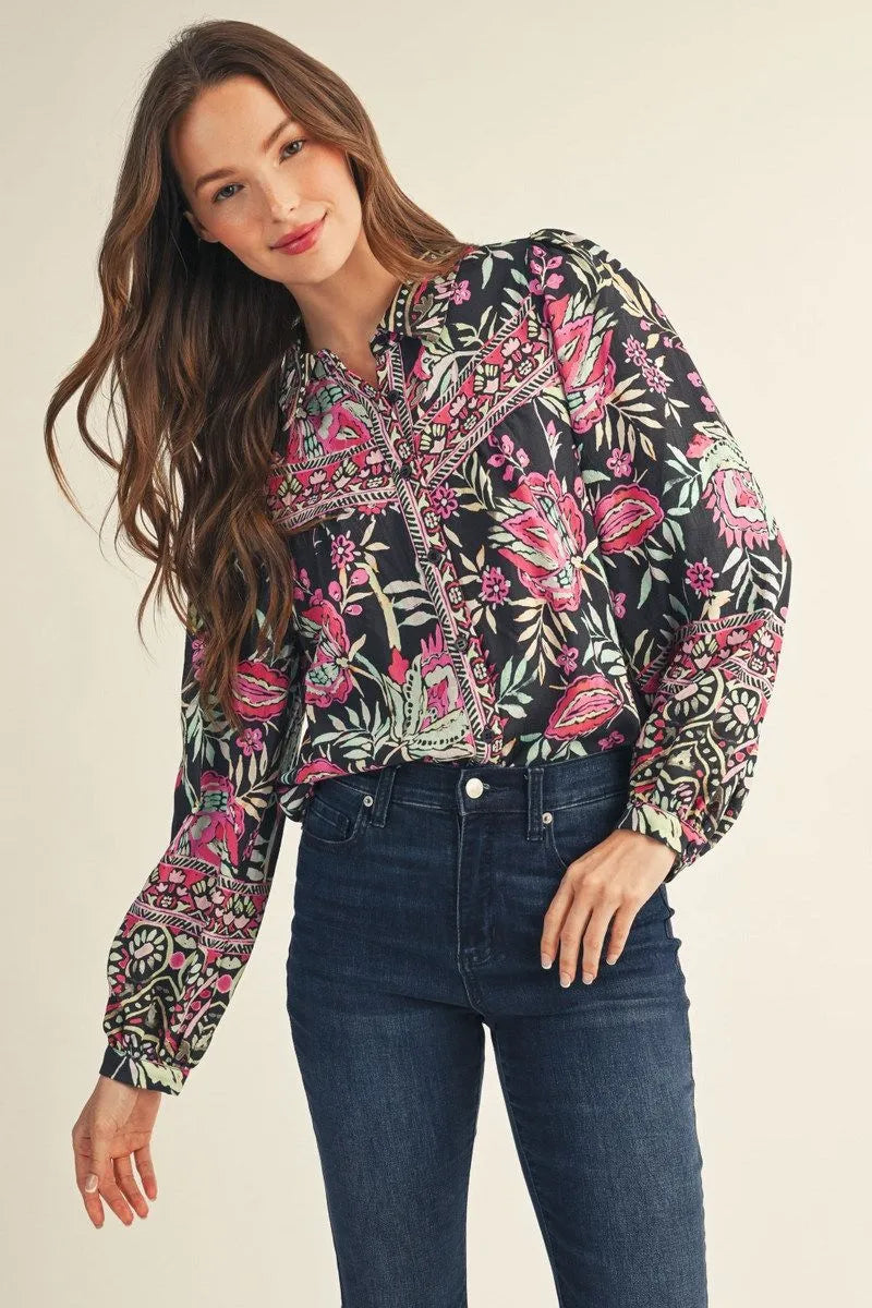 Boho Floral Top