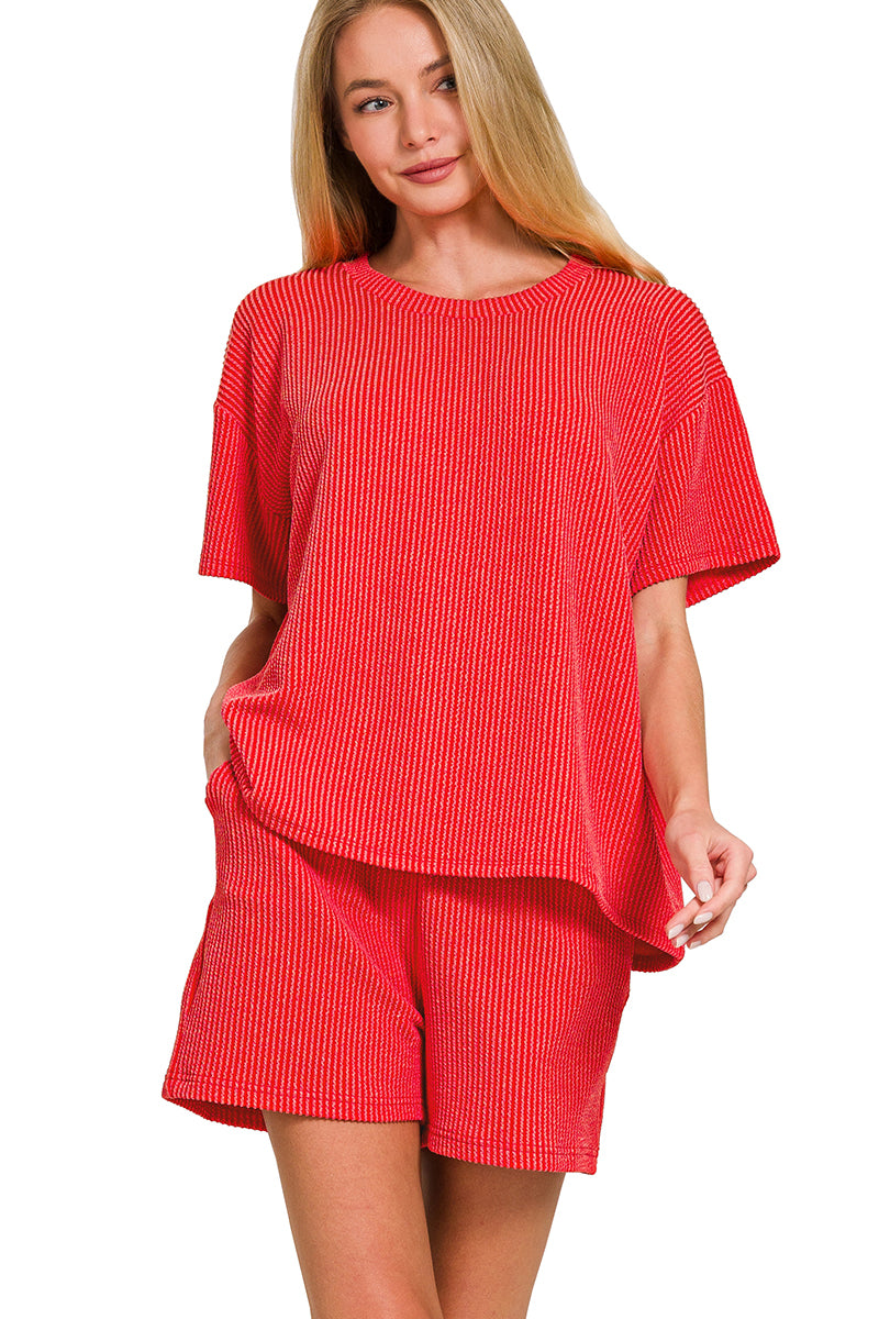 The Thea Short Set Ruby