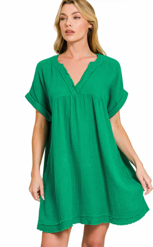 The Gauze Dress K Green