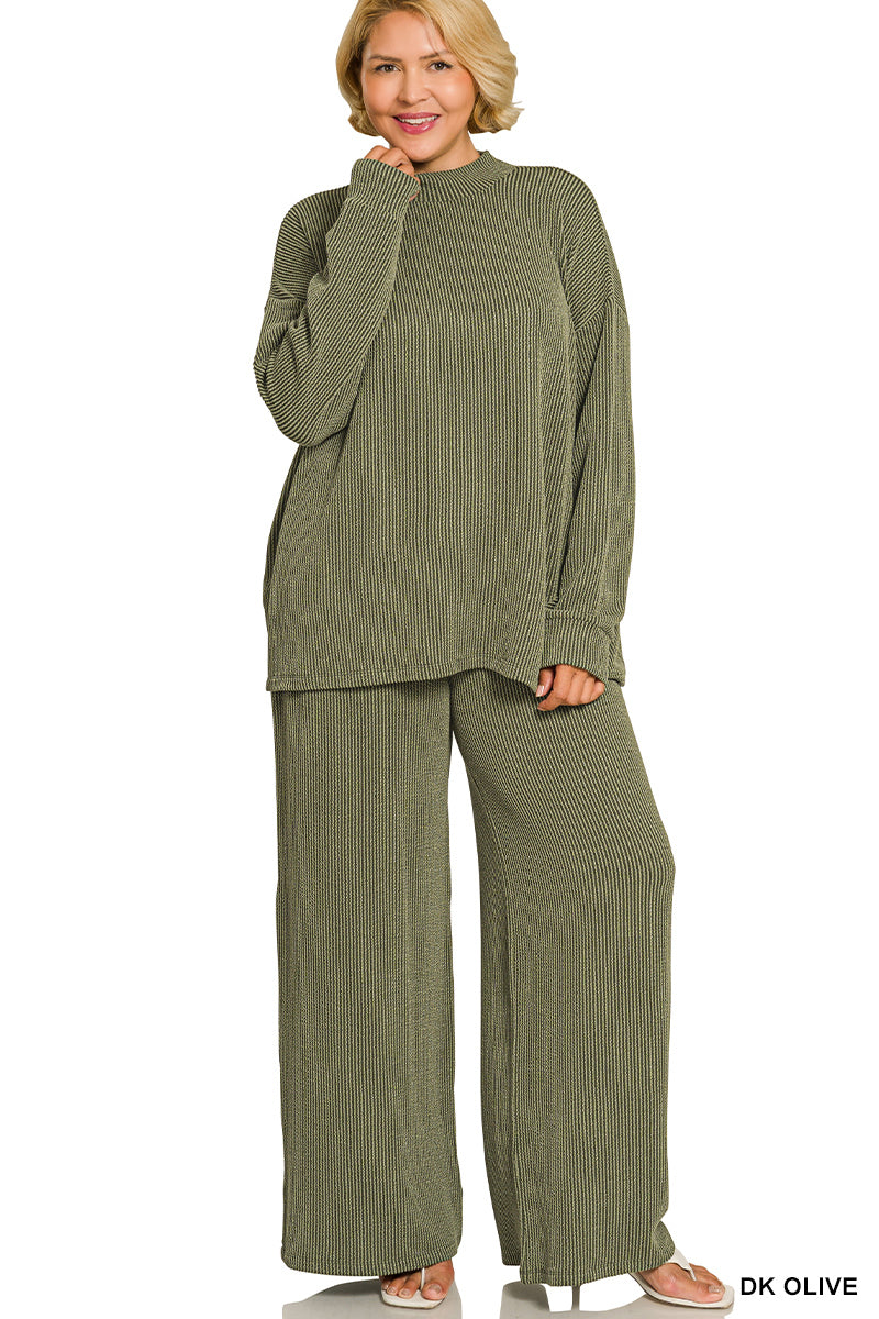 Thea Pants set Plus Olive