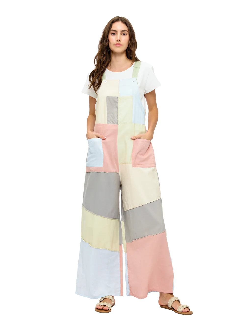 Pastel Colorblock Overalls 26362
