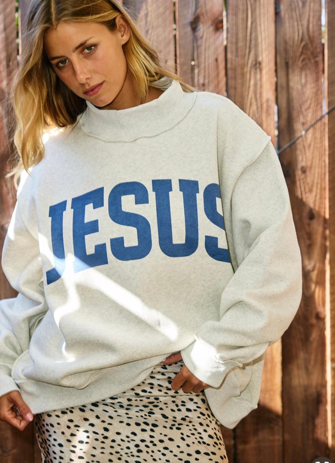 Jesus and God is Good Reversible Mock Neck Sweatshirt
