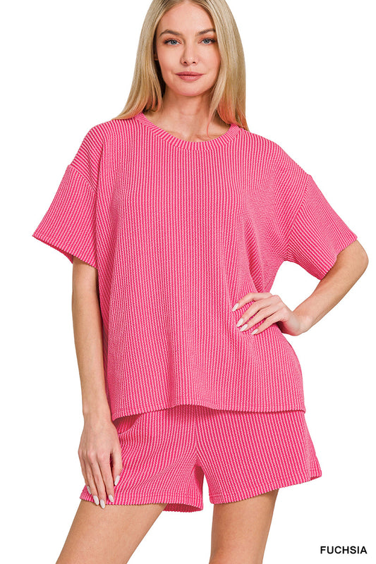 The Thea Short set fuchsia