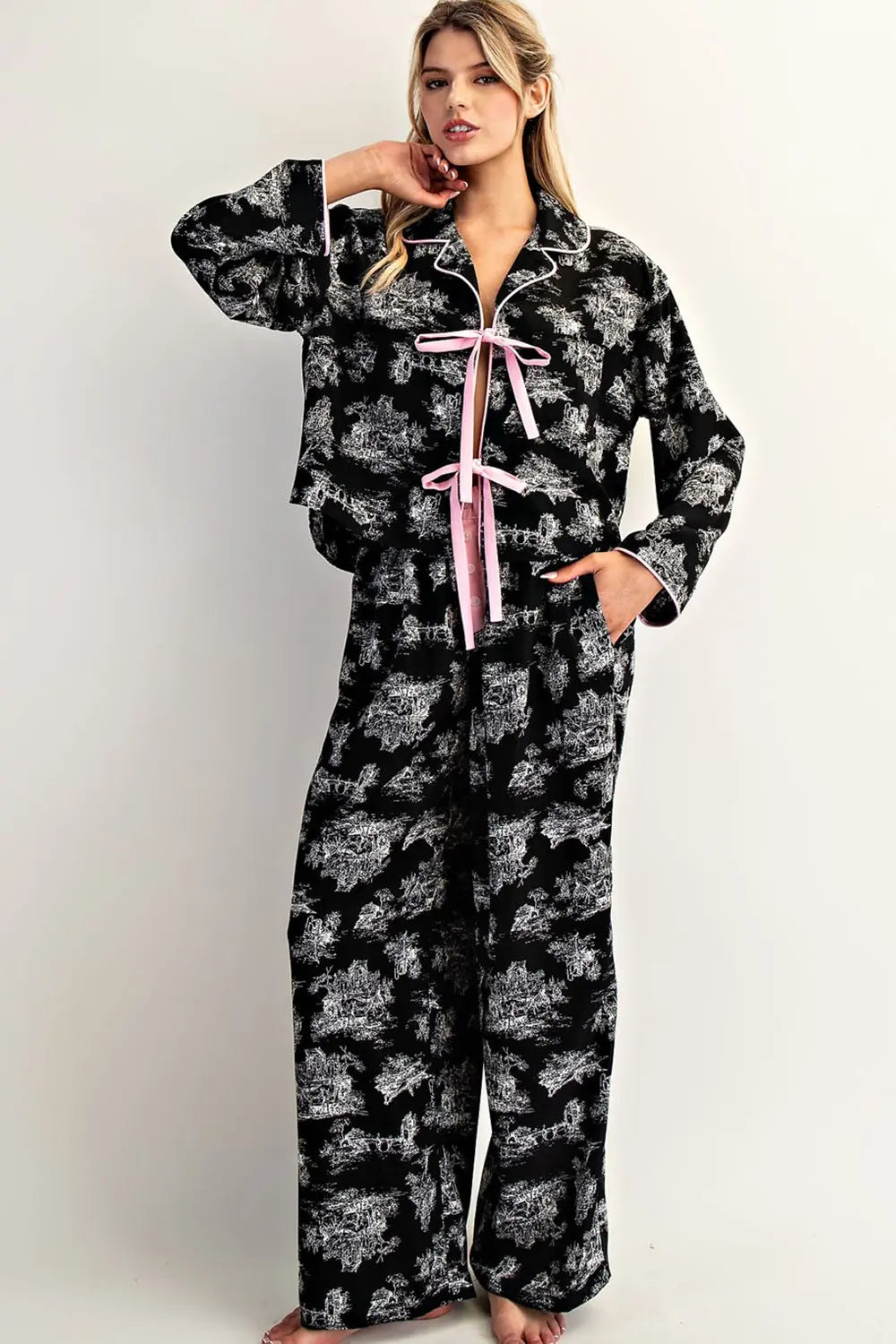 Tie Bow Pajama Set