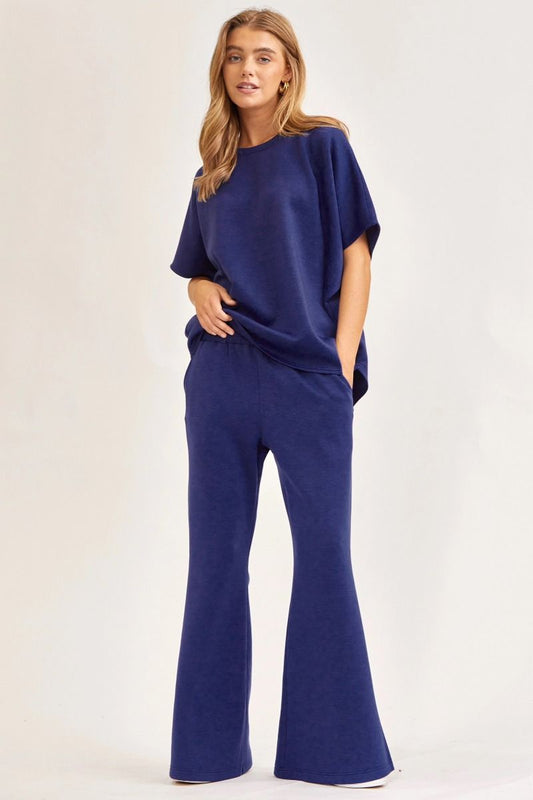 Luxe Short Sleeve Navy Set