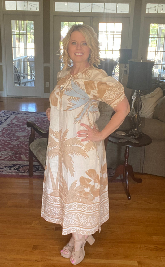 The Amoy Dress Taupe Mix