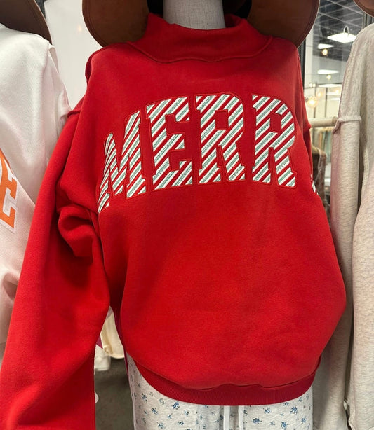 MERRY Mock Neck Sweatshirt