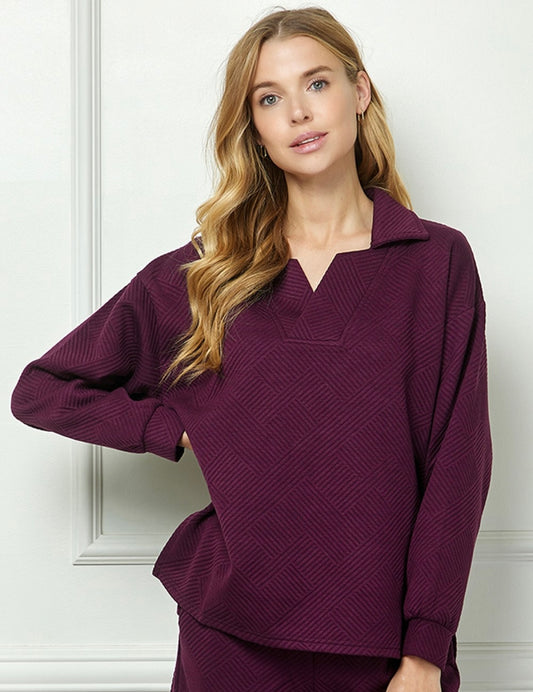 The Angela Pant Set Burgundy Plus