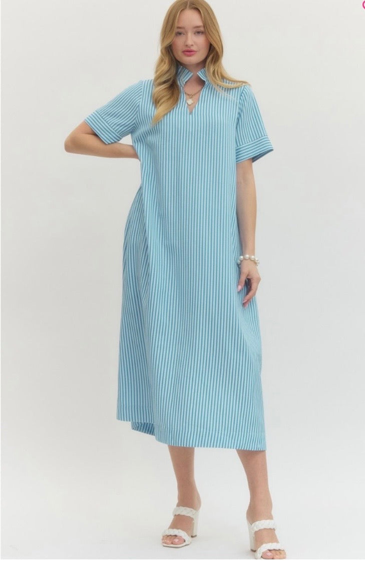 Simply Stripes Dress Blue
