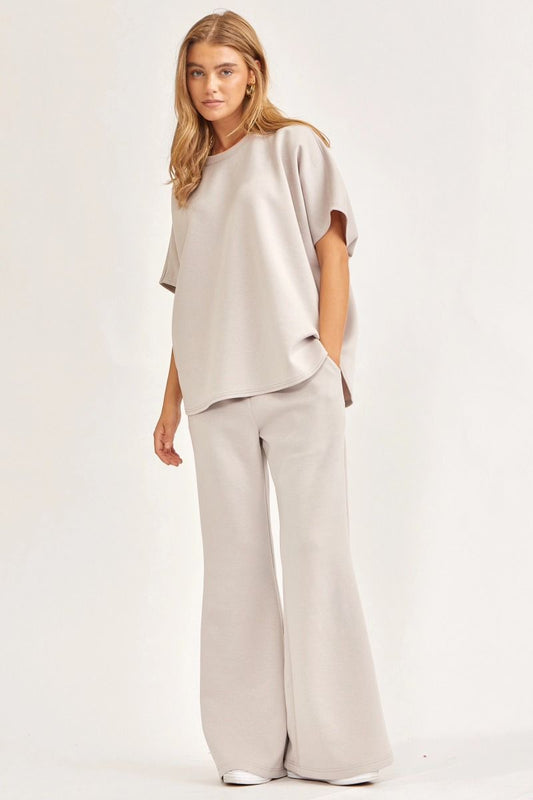 Luxe Short Sleeve Gray Set