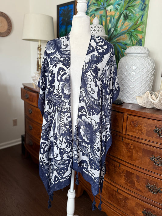 Blue and White Kimono