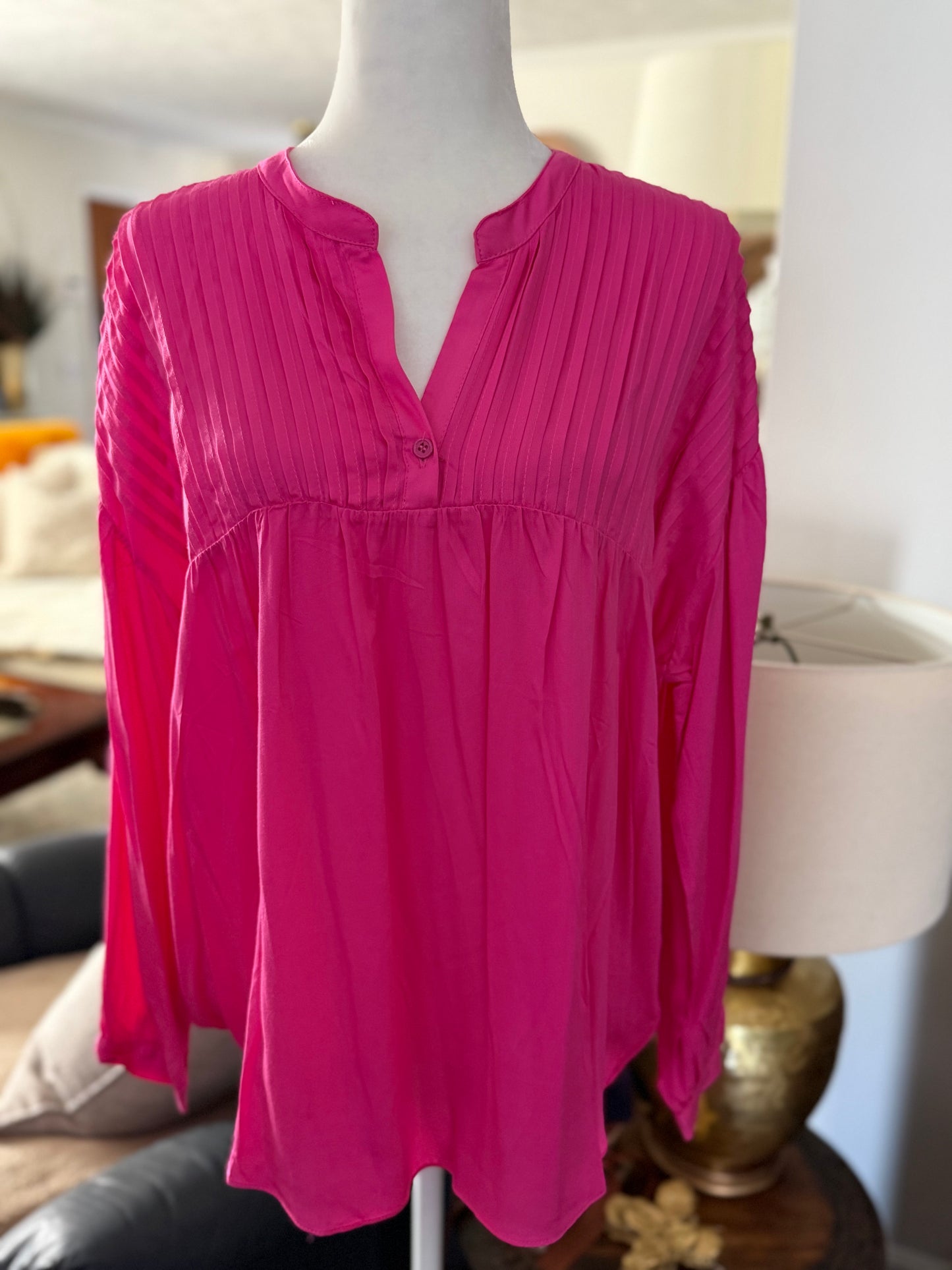Hot Pink Puff Sleeve