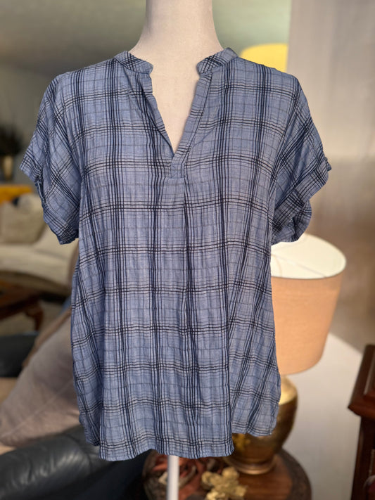 Blue Plaid Top