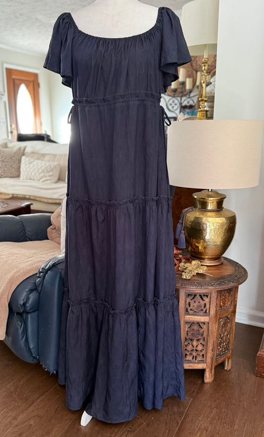 Silky Navy Dress