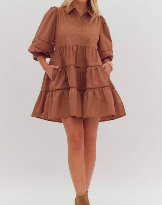 Mocha Tiered Dress