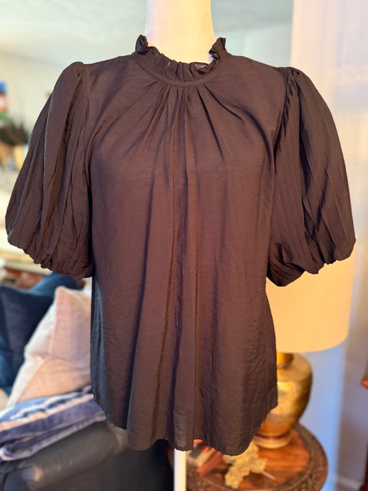 Black Puff Sleeve Top