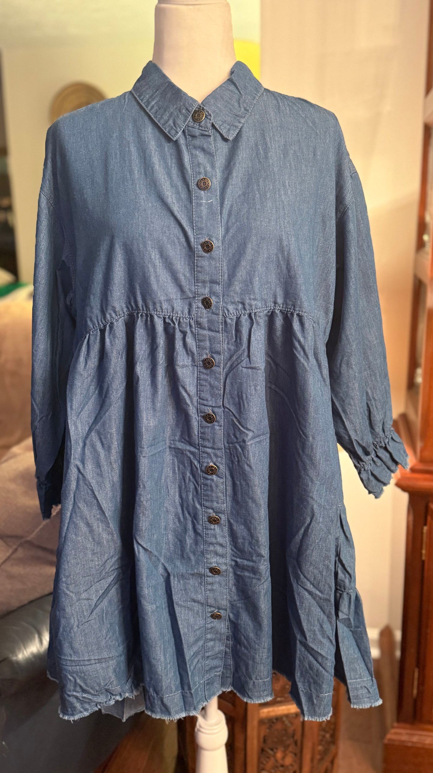 Front Button Down Shirt Dress