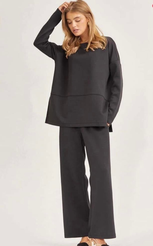 Luxe Long Sleeve Set Black