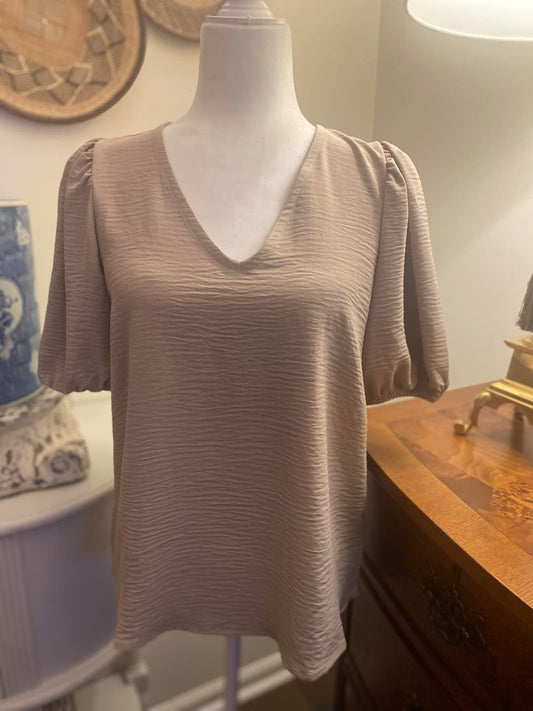 Mocha Puff Sleeve Blouse
