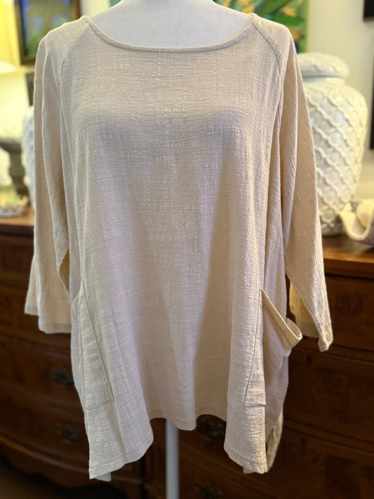 Linen High Low Hem Top
