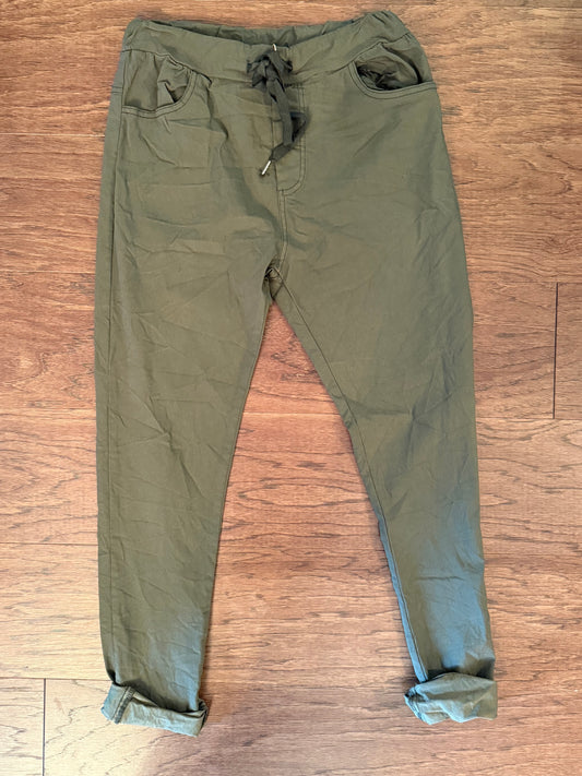 Italy Stretch Pants Hunter Green